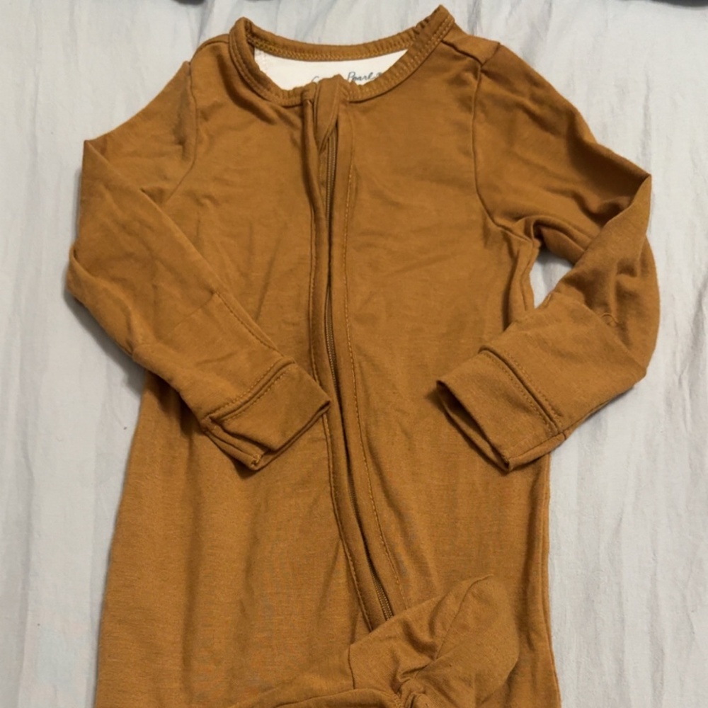 Copper pearl footed onsie